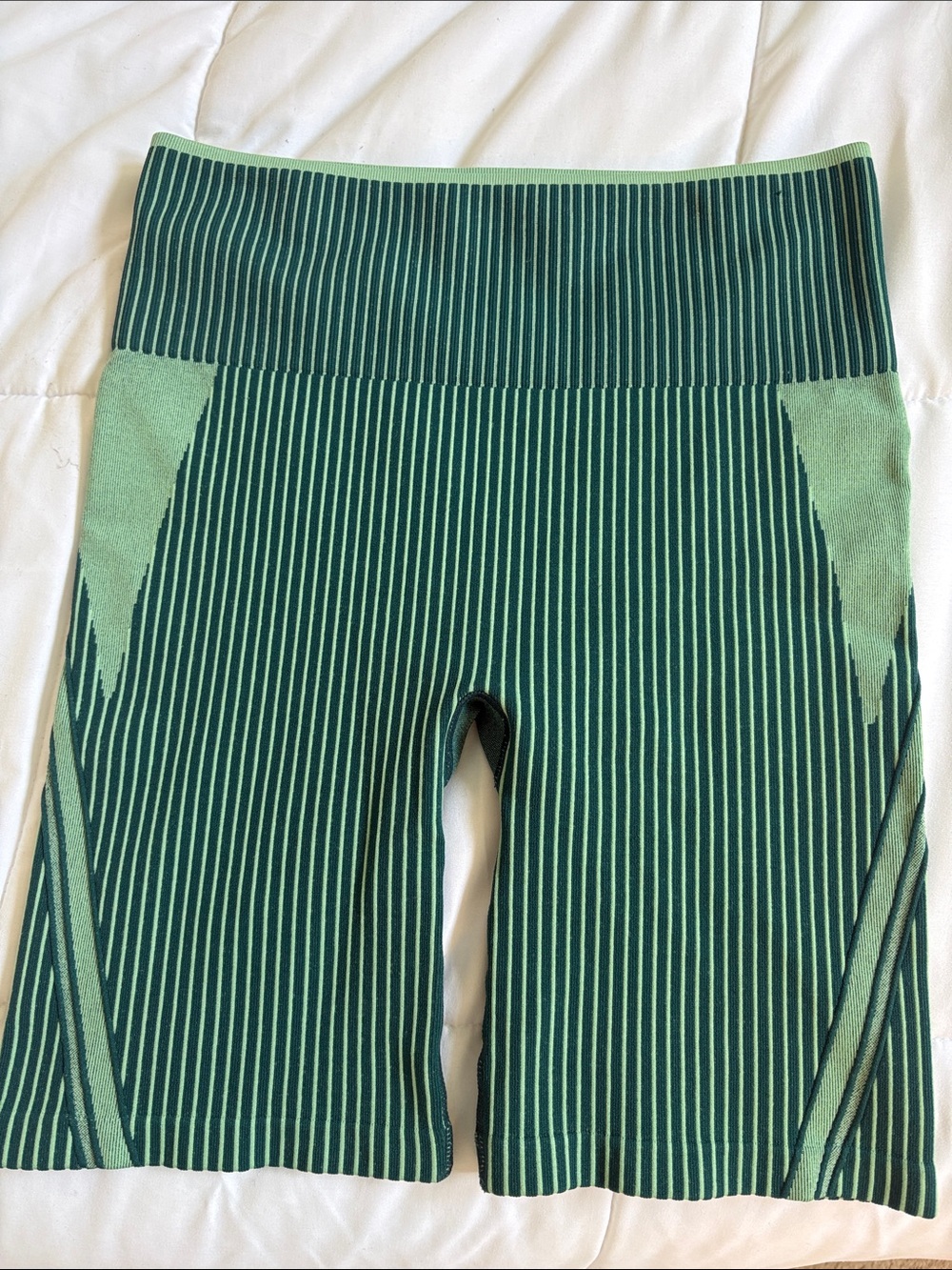 Ryka Green Striped Athletic Bike Shorts